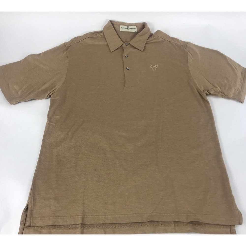 Cordillera Golf Colo Men's Fairway & Greene Mercerized Cotton Tan Golf Shirt L